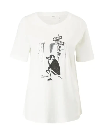 Tricou s.Oliver, alb Alb