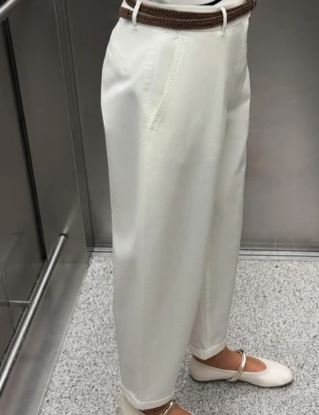 Pantaloni Zara, alb