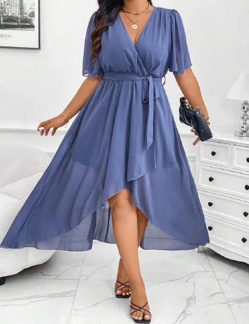 Rochie medie SHEIN CURVE, albastru