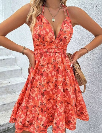 Rochie scurta SHEIN, portocaliu