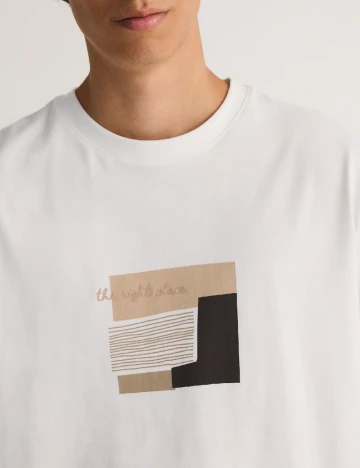 Tricou Reserved, ecru