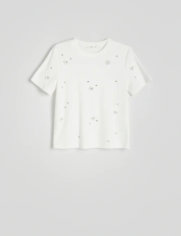 Tricou Reserved, alb Alb