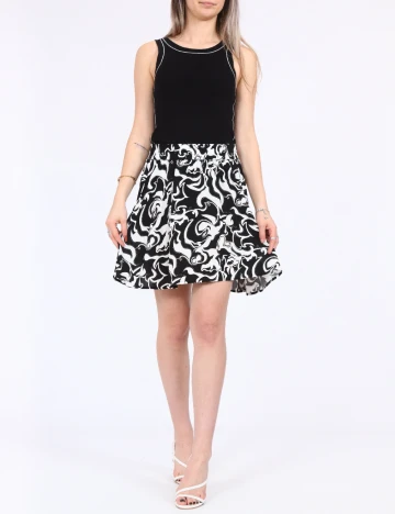 Fusta Vero Moda, alb/negru