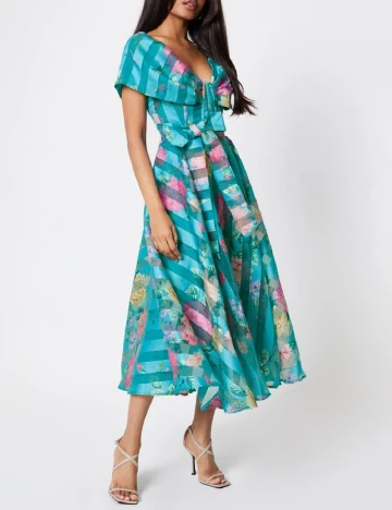 Rochie medie model PETITE Coast, turcoaz