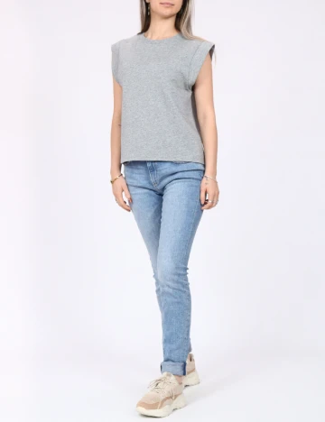 Tricou Pieces, gri
