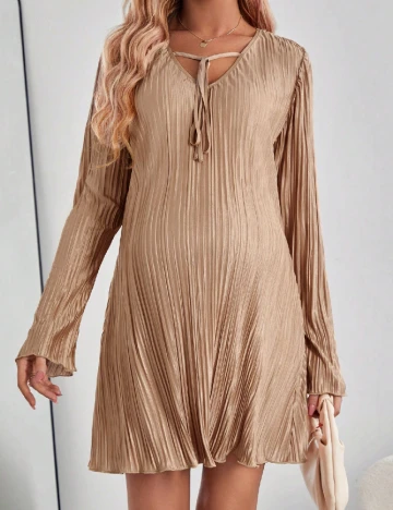 Rochie scurta SHEIN Maternity, maro