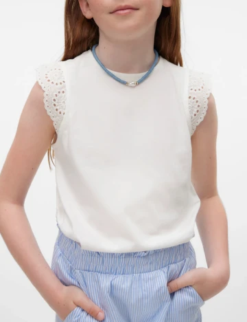 Maiou Vero Moda Kids, alb Alb