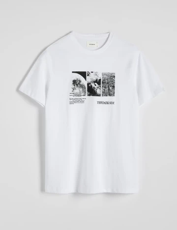 Tricou Reserved, alb Alb