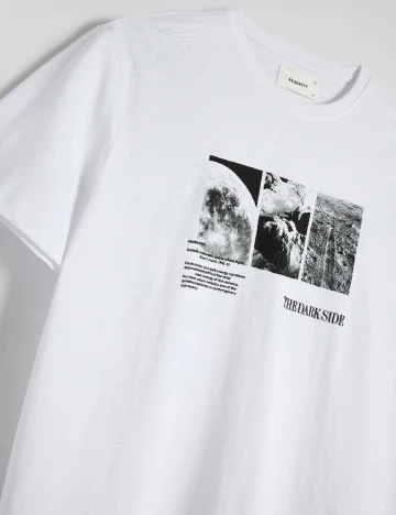 Tricou Reserved, alb Alb