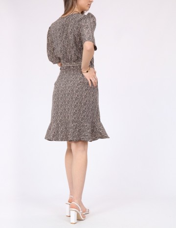 Rochie scurta Pieces, maro