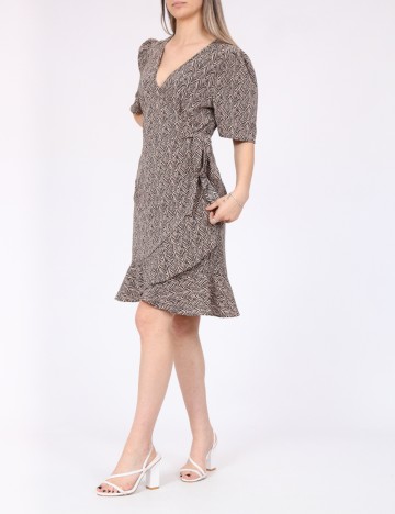 Rochie scurta Pieces, maro