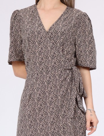 Rochie scurta Pieces, maro