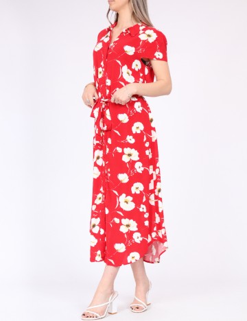 Rochie medie Pieces, rosu