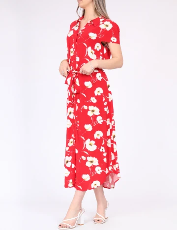 Rochie medie Pieces, rosu Rosu