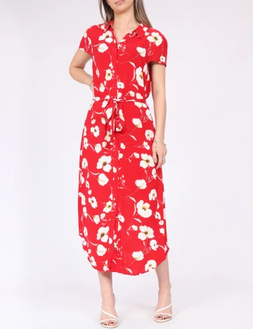 Rochie medie Pieces, rosu Rosu