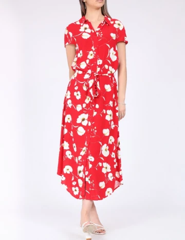 Rochie medie Pieces, rosu Rosu