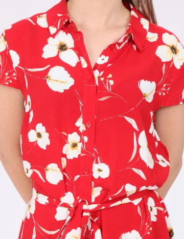 Rochie medie Pieces, rosu Rosu