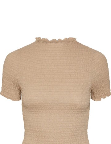 Tricou Pieces, maro deschis