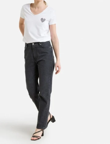 Tricou Pieces, alb Alb