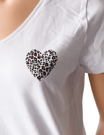 Tricou Pieces, alb Alb