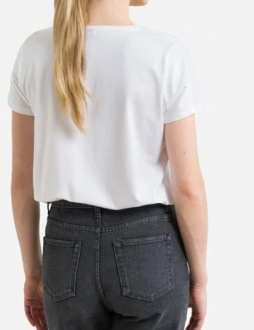 Tricou Pieces, alb Alb