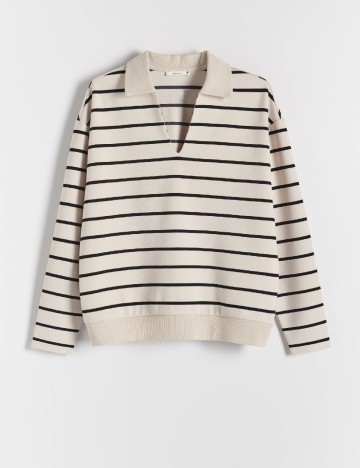 Bluza Reserved, bej/negru