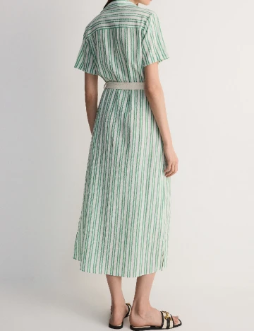 Rochie medie Reserved, alb/verde