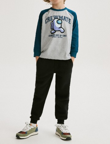 
						Bluza Reserved, gri/albastru