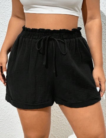 
						Pantaloni scurti SHEIN CURVE, negru