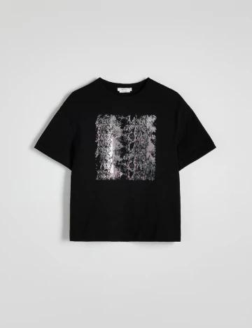Tricou Reserved, negru