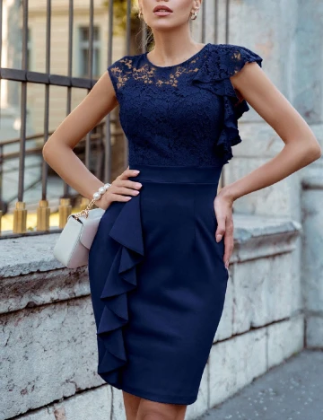 Rochie scurta Miusol, bleumarin Albastru