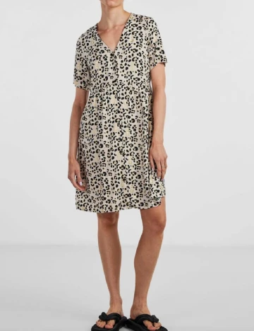 Rochie scurta Pieces, crem