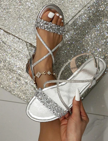 Sandale SHEIN, argintiu Gri