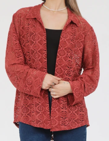 Blazer Pieces, caramiziu Rosu