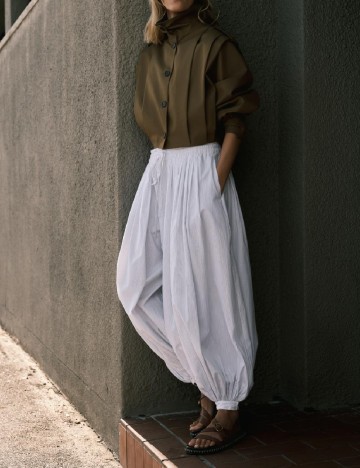 Pantaloni Zara, alb