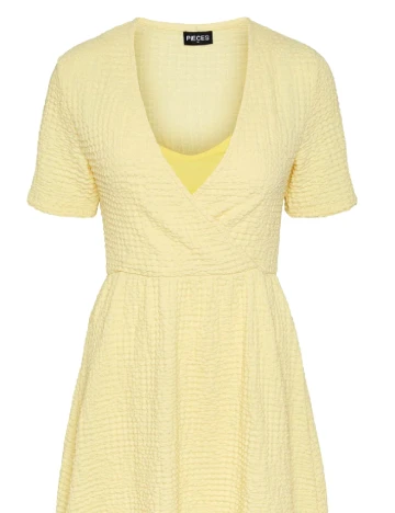 Rochie scurta Pieces, galben