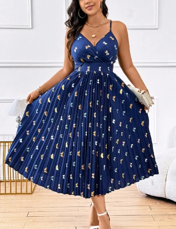 Rochie medie SHEIN CURVE, albastru Albastru