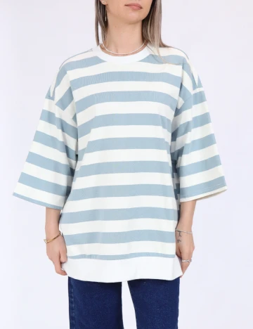 Bluza Oversize Only, alb/albastru