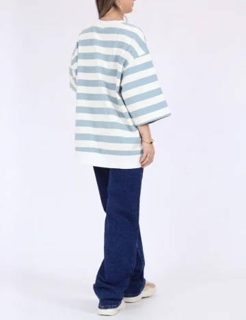 Bluza Oversize Only, alb/albastru