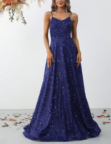 Rochie lunga Faeriesty, albastru Albastru