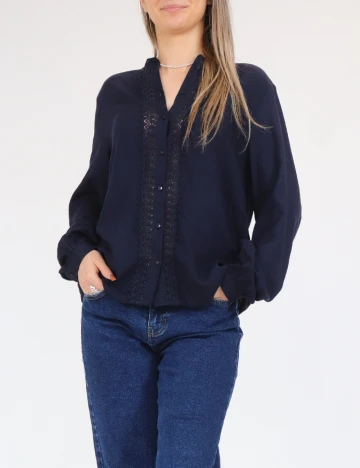 Camasa Pieces, bleumarin