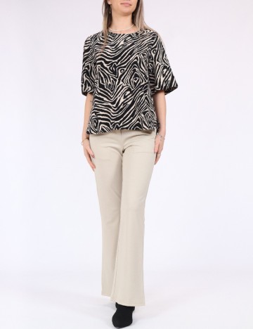 Bluza Pieces, negru/crem