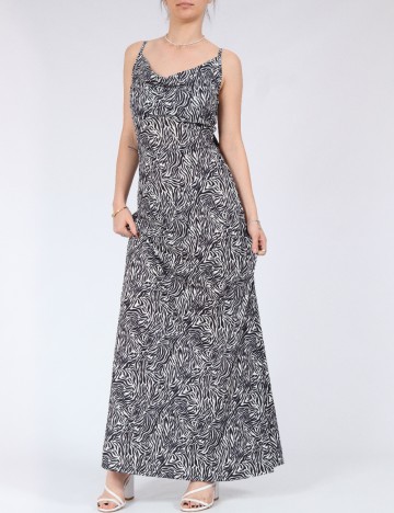 Rochie lunga Only, alb/negru