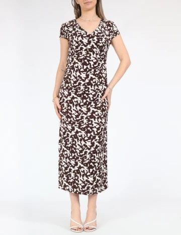 Rochie medie Only, maro/alb