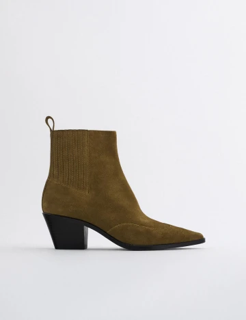 Botine Zara, kaki, 36