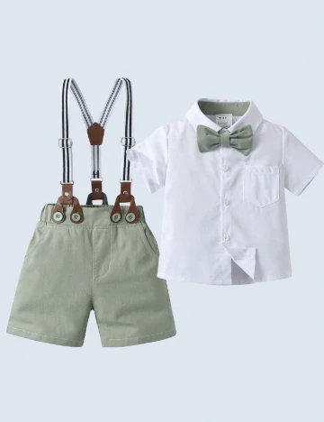 Compleu Shein Kids, alb/verde