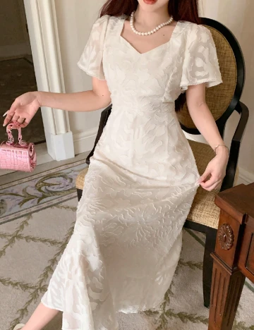 Rochie medie Dazy, crem Crem