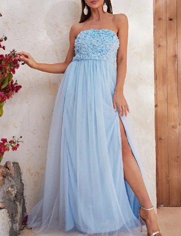 Rochie lunga Giffniseti, albastru Albastru