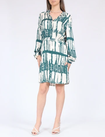 Rochie scurta Vero Moda, alb/verde
