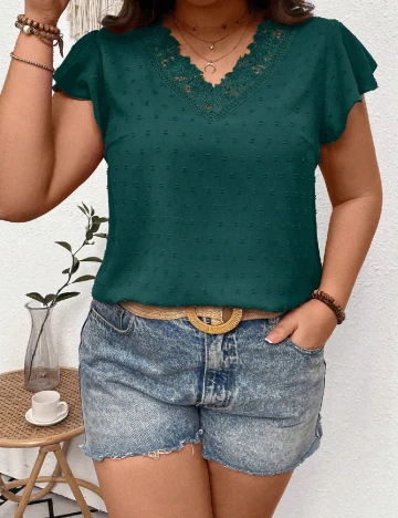 Bluza SHEIN CURVE, verde